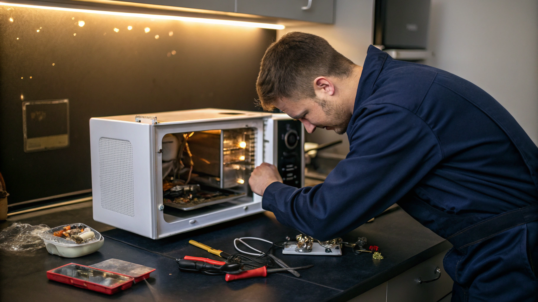 Over-the-range microwave magnetron and door interlock repair