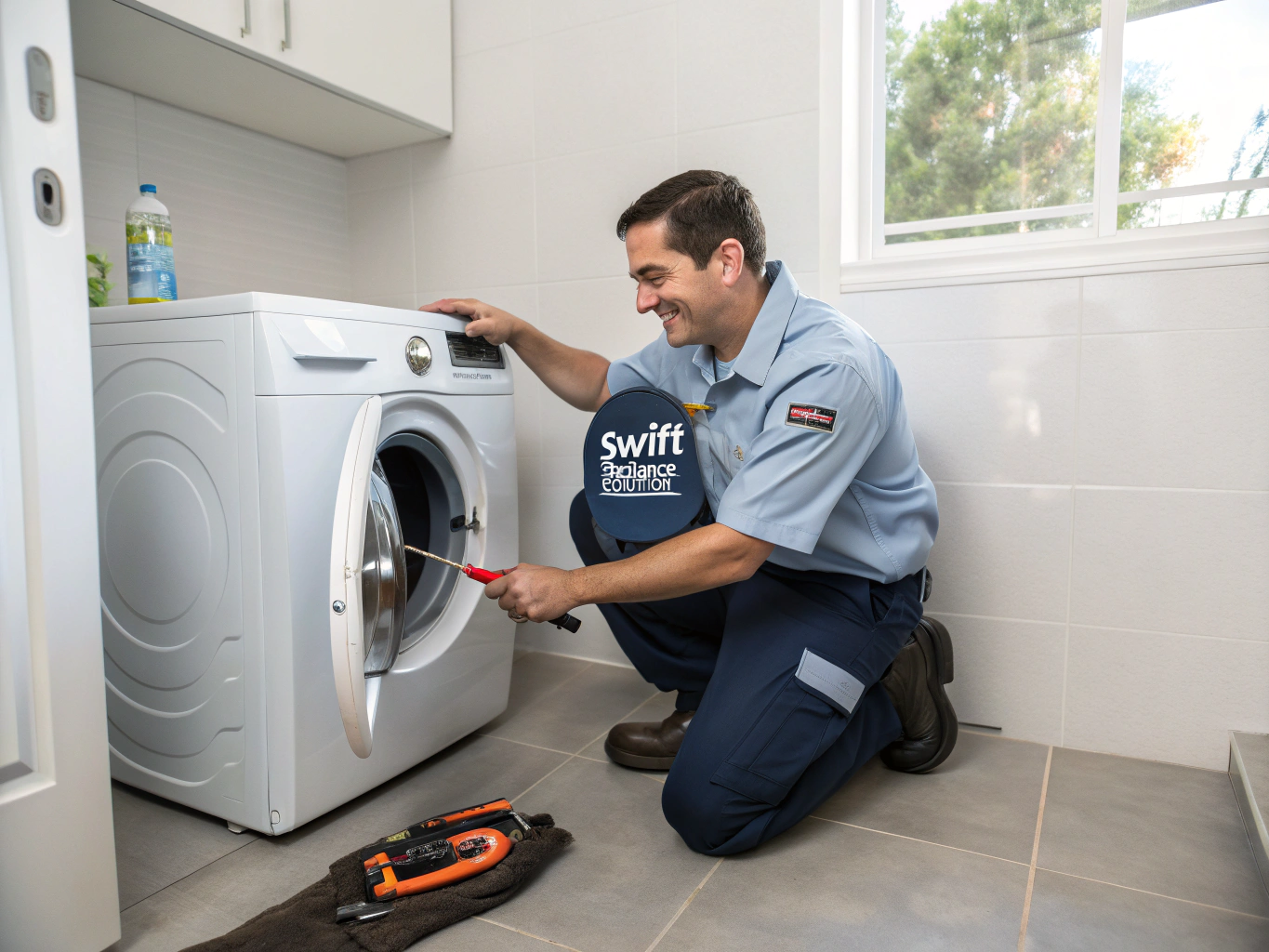 Modern front loading washing machine drum and diagnostic repair