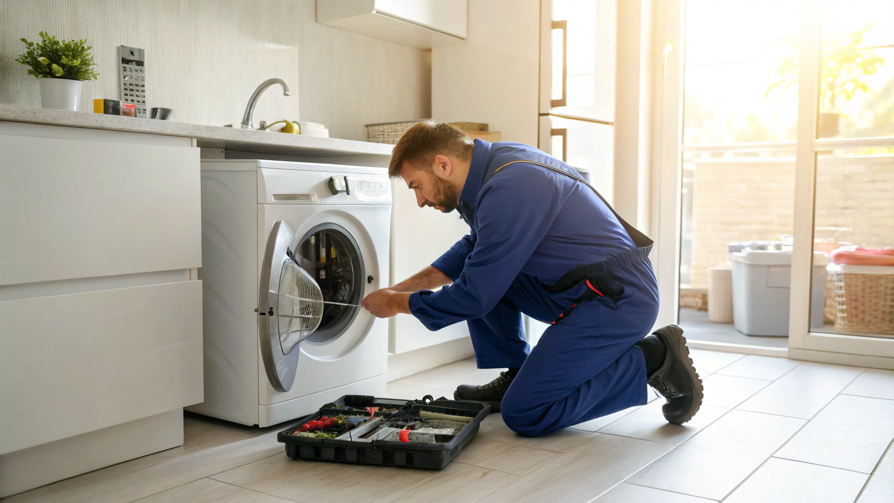 Front-load washing machine drum and motor diagnostic service